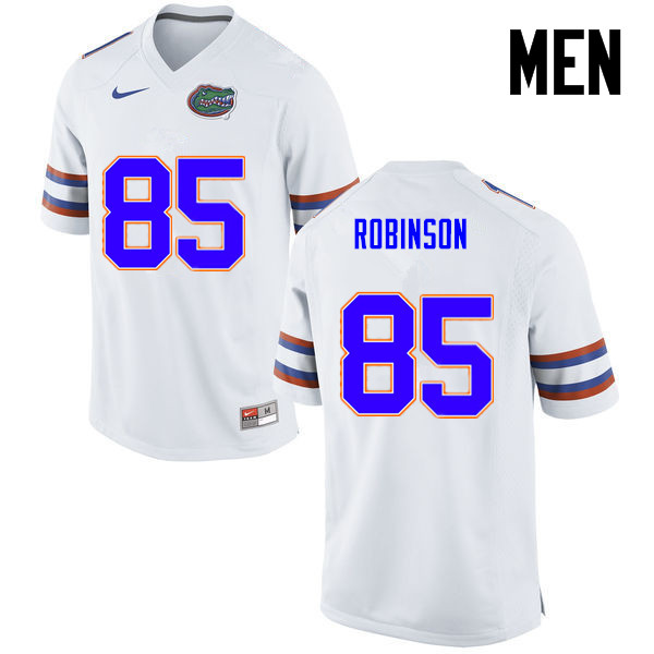 Men Florida Gators #85 James Robinson College Football Jerseys-White - Click Image to Close